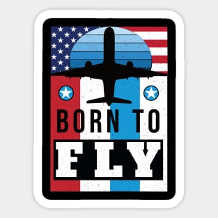 Retro Born to Fly aviation design Sticker